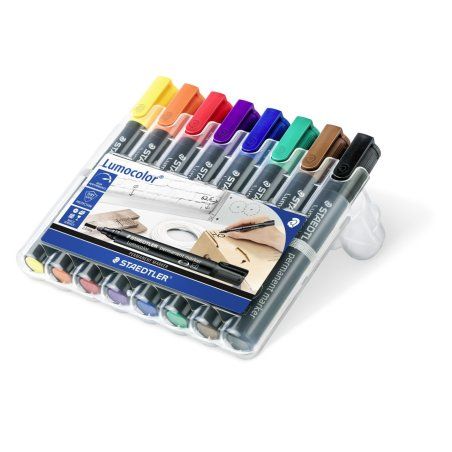 Staedtler 352 WP8 permanent marker Black, Blue, Brown, Green, Orange, Red, Violet, Yellow 8 pc(s)