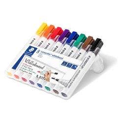 STAEDTLER Marqueur tableau blanc 351 Lumocolor, étui de 8