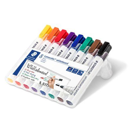 Staedtler Lumocolor 351 WP8 marqueur indélébile Pointe ogive Noir, Bleu, Marron, Vert, Orange, Rouge, Violet, Jaune 8
