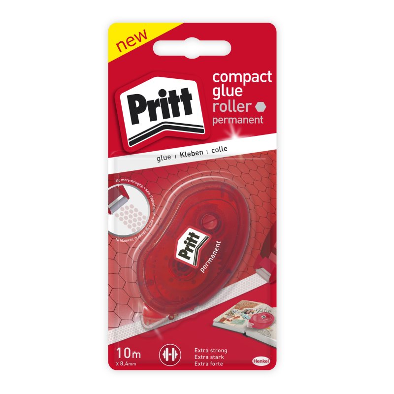 Pritt Roller de colle Compact, permanente, 8,4 mm x 10 m