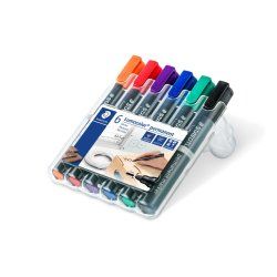Staedtler Lumocolor 352 permanent marker Bullet tip Black, Blue, Green, Orange, Red, Violet 6 pc(s)