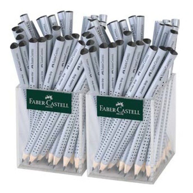 FABER-CASTELL Crayon Jumbo GRIP dans un pot, argent