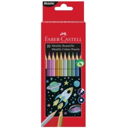 FABER-CASTELL Crayons de couleur hexagonaux métallique, étui