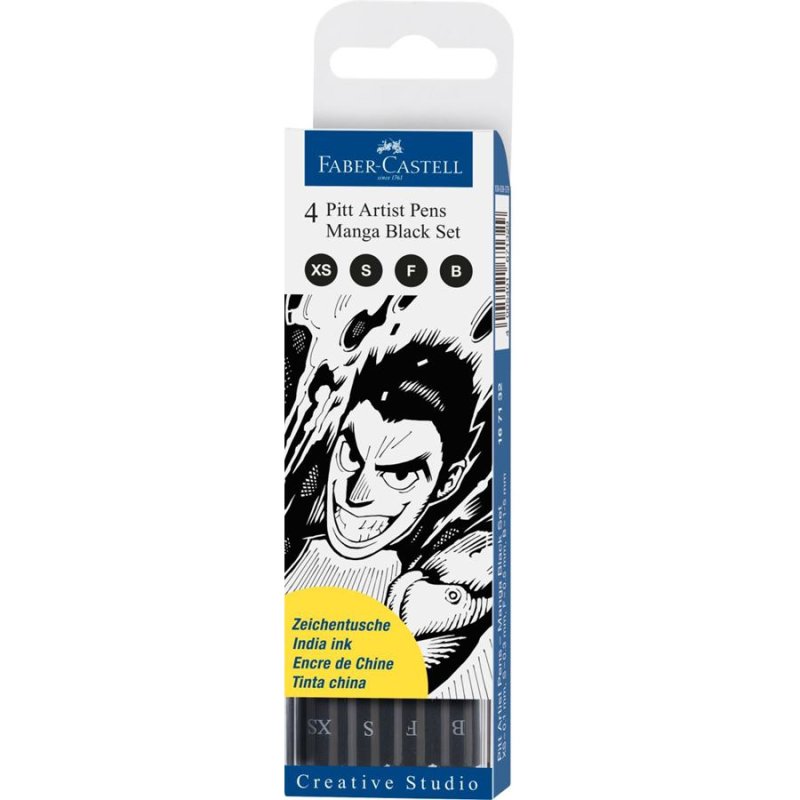 Faber-Castell 167132 stylo fin Noir 4 pièce(s)