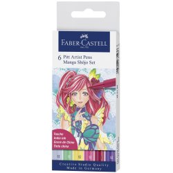FABER-CASTELL Feutre PITT artist pen Manga Shôjo, étui de 6