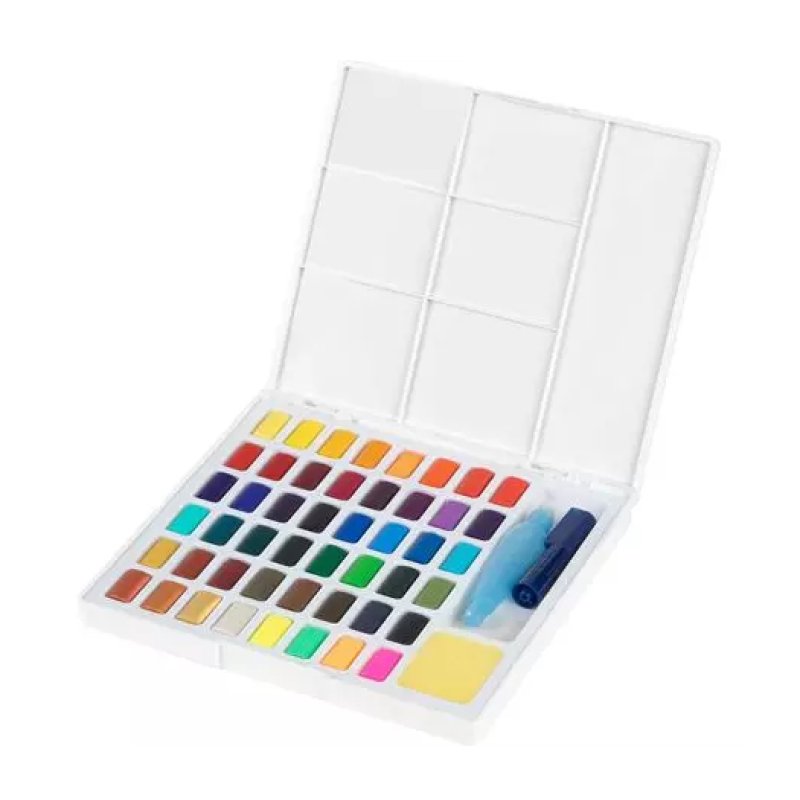 FABER-CASTELL Peinture aquarelle en godets, étui de 48