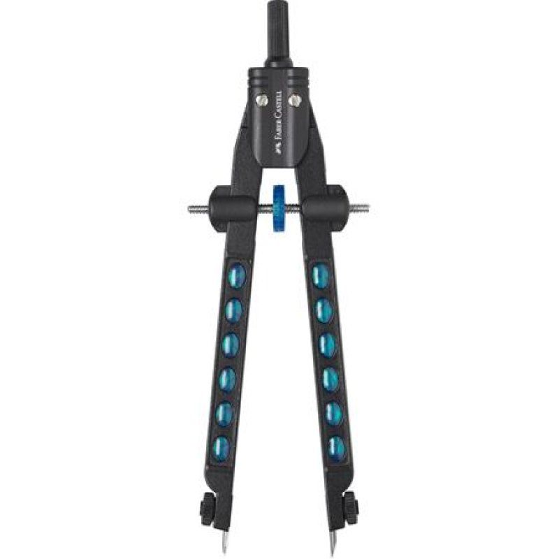 FABER-CASTELL Compas à réglage rapide FACTORY PEARL BLUE