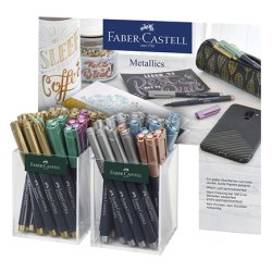 FABER-CASTELL Marqueur Metallic, set de 2 pots