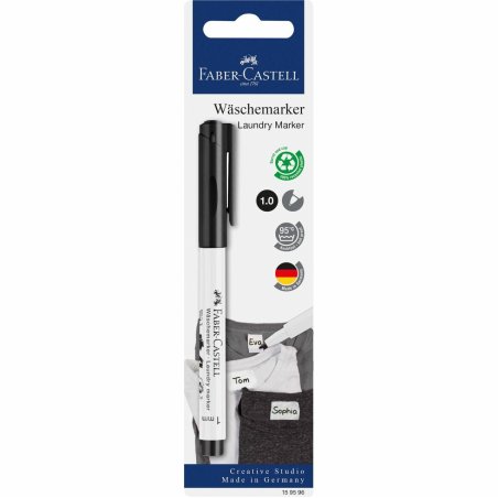 FABER-CASTELL Marqueur pour tissu, noir, sur carte blister