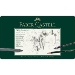 FABER-CASTELL Set crayons PITT GRAPHITE, étui de 26 pièces