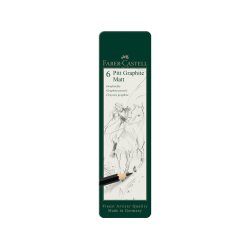 FABER-CASTELL Crayon graphite PITT GRAPHITE Matt, étui de 6