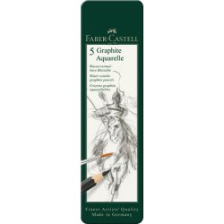 FABER-CASTELL Crayon GRAPHITE AQUARELLE, étui de 5