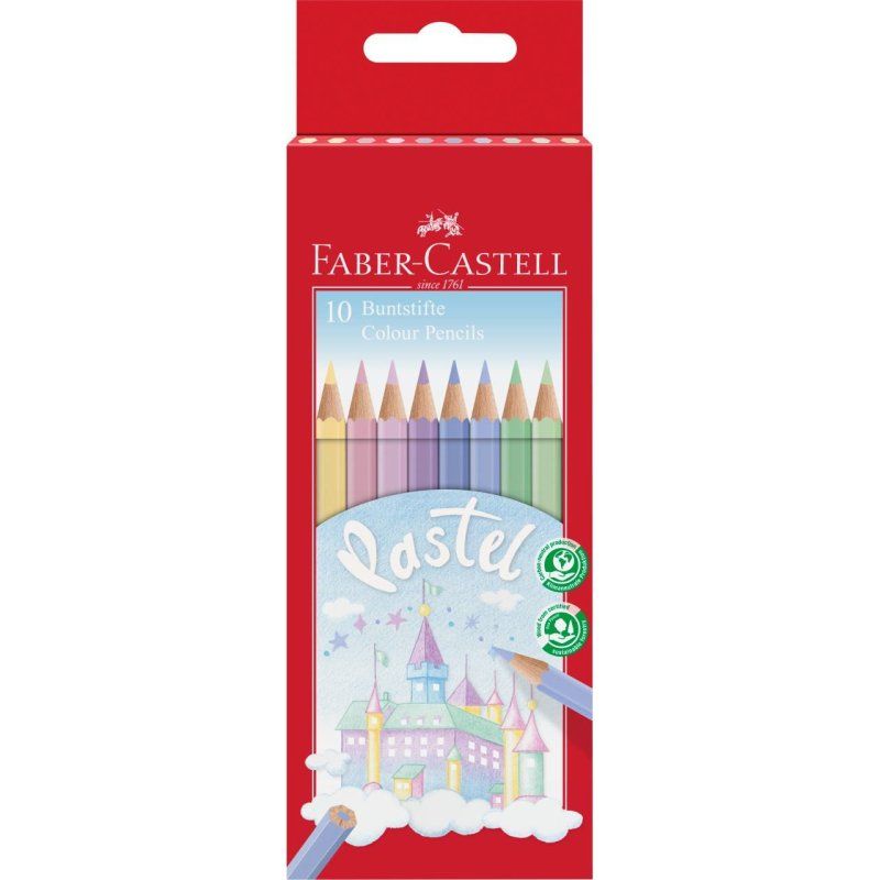 FABER-CASTELL Crayons de couleur COLOUR PASTELL, étui de 10