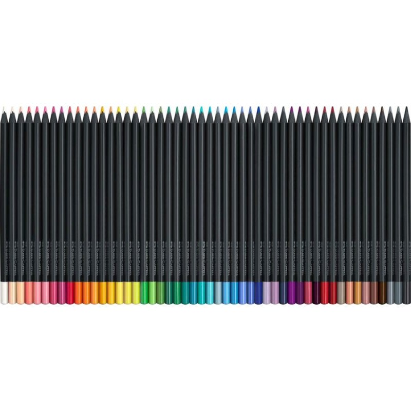 FABER-CASTELL Crayon de couleur Black Edition, étui de 50