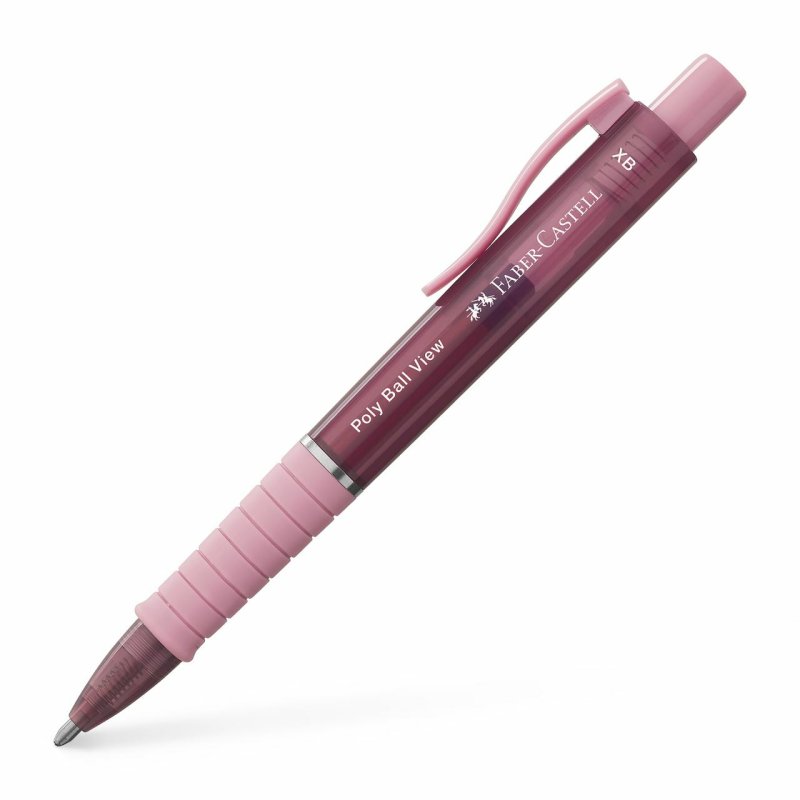 FABER-CASTELL Stylo à bille rétractable POLY BALL VIEW, rose
