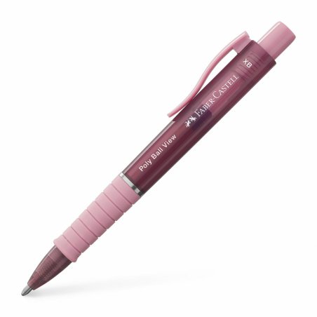 FABER-CASTELL Stylo à bille rétractable POLY BALL VIEW, rose