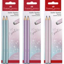 FABER-CASTELL Set de crayons graphite Jumbo GRIP SPARKLE