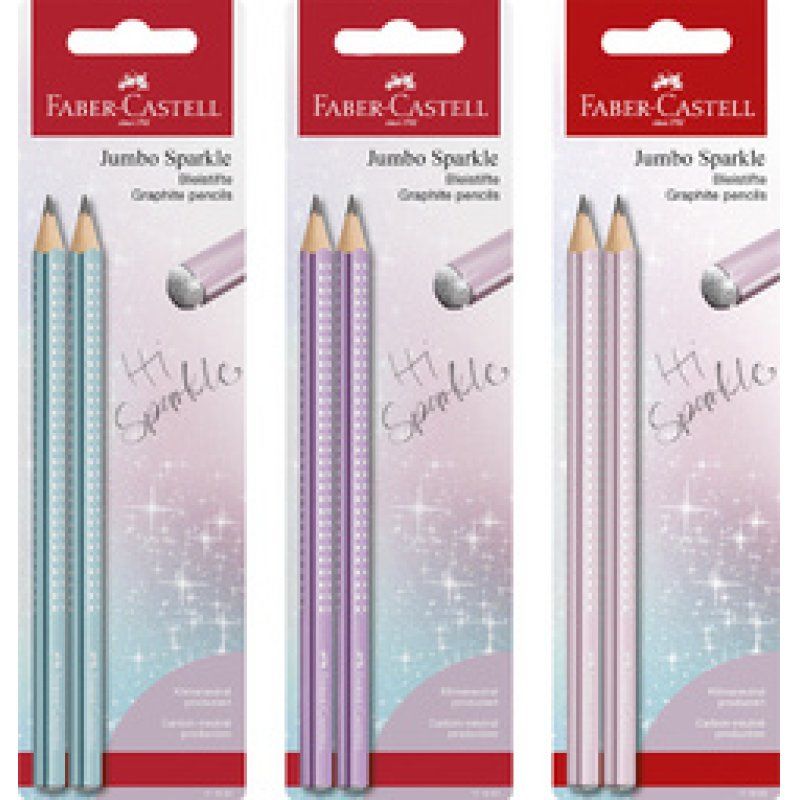 FABER-CASTELL Set de crayons graphite Jumbo GRIP SPARKLE