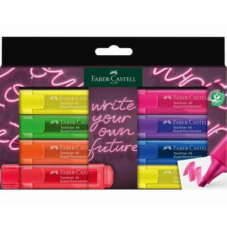 Faber-Castell 254601 marker 8 pc(s) Chisel tip Blue, Green, Lilac, Orange, Pink, Red, Yellow