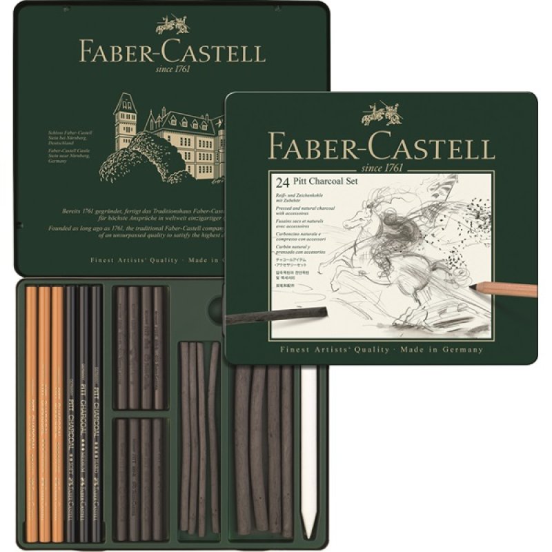 Faber-Castell PITT charcoal pencil 24 pc(s) Anthracite