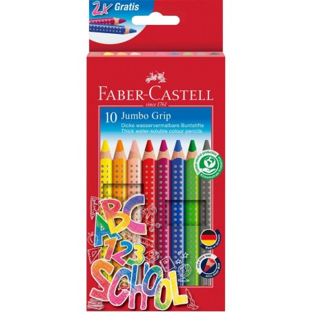 FABER-CASTELL Crayon de couleur Jumbo GRIP, étui promo