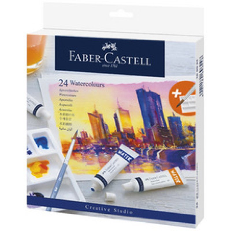 FABER-CASTELL Aquarelle en tube, étui carton de 12