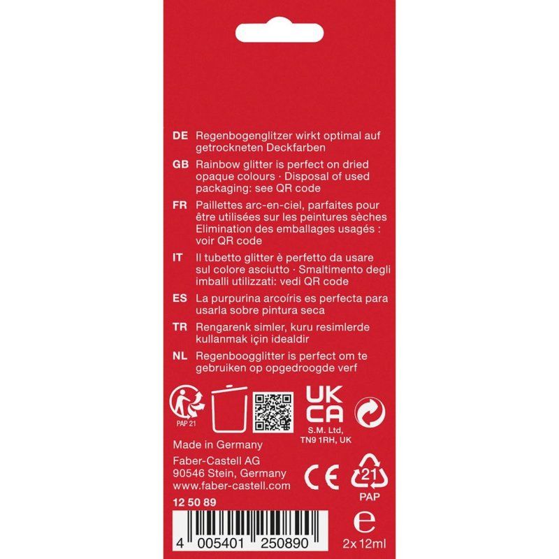 Faber-Castell 125089 art/craft paint Glitter poster paint 12 ml 2 pc(s)