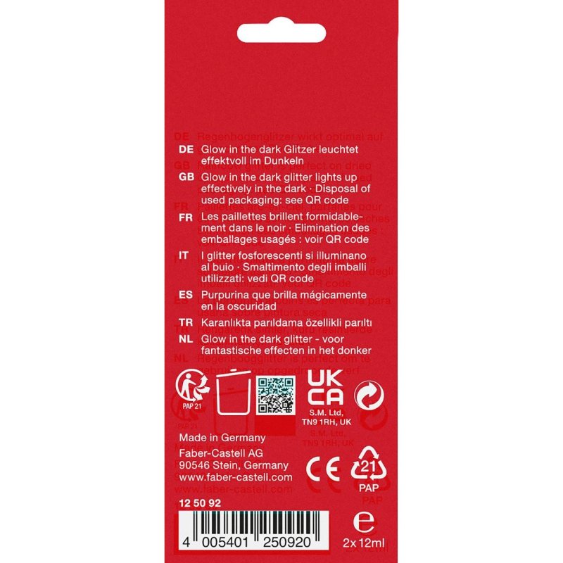 Faber-Castell 125092 art/craft paint Glitter poster paint 12 ml 2 pc(s)