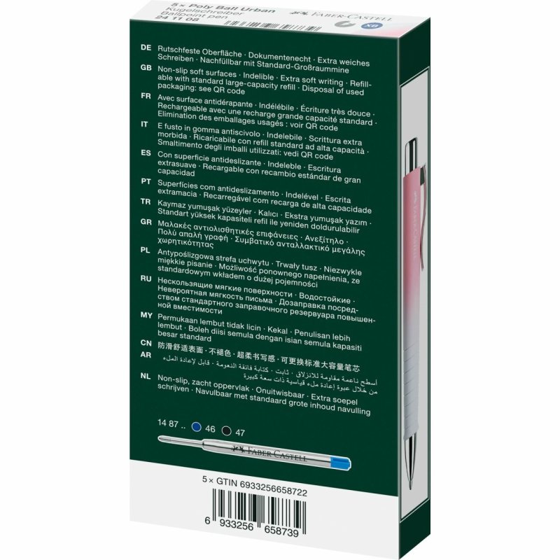 Faber-Castell 241108 stylo à bille Bleu Stylo à bille rétractable avec clip Extra-large 1 pièce(s)