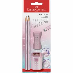 FABER-CASTELL Kit d'écriture GRIP SPARKLE, rosé
