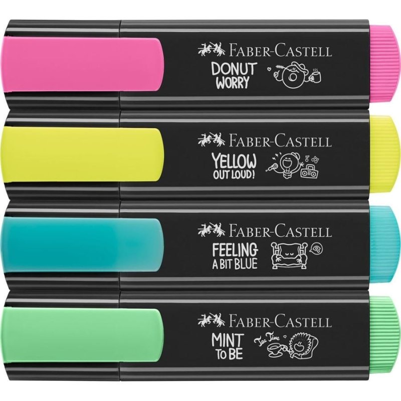 Faber-Castell Textliner Graffiti marker 4 pc(s) Chisel tip Blue, Green, Pink, Yellow