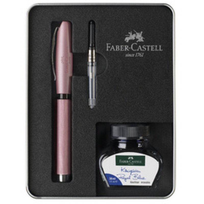 FABER-CASTELL Set d'écriture Essentio Aluminium, bleu