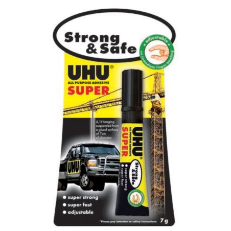 UHU Colle SUPER Strong & Safe, 7 g, sur carte blister