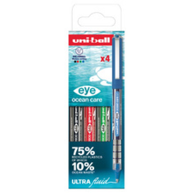 uni-ball Stylo roller eye ocean care 0.7, étui de 4