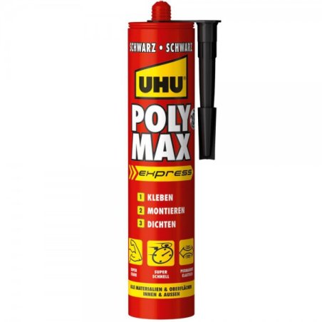 UHU Colle de montage POLYMAX POWER prise rapide, 425 g, noir