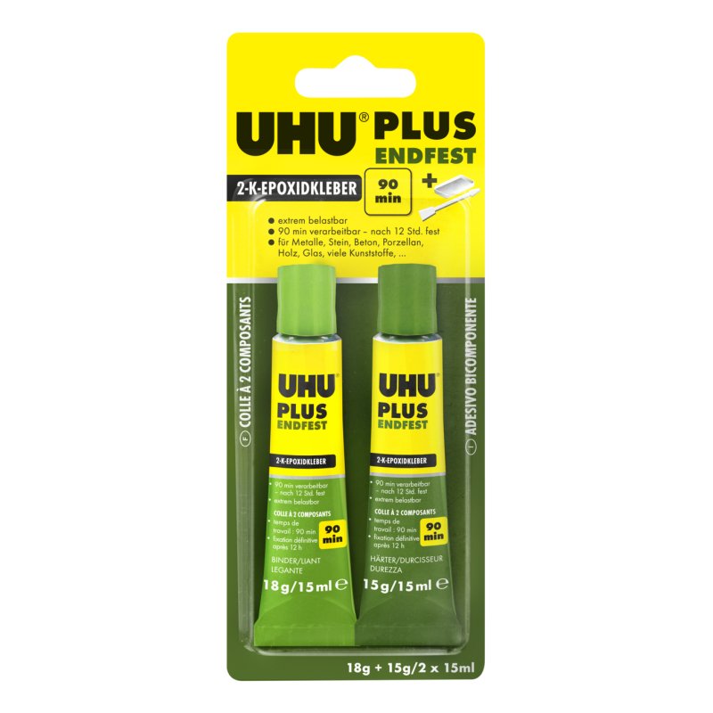 UHU Colle à 2 composants plus endfest, 33 g dans un tube