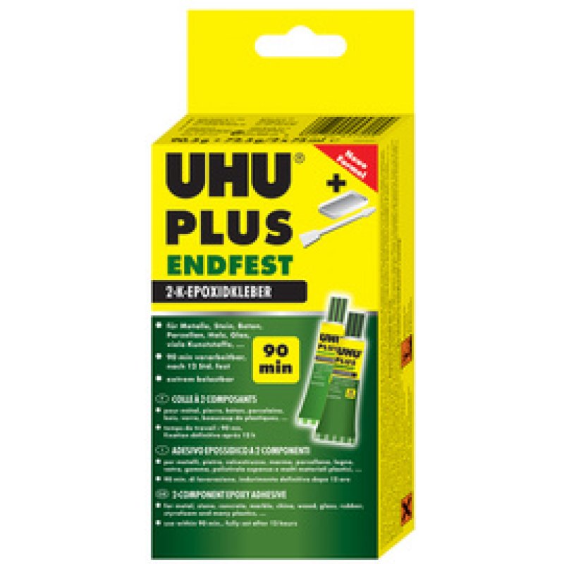 UHU Colle à 2 composants plus endfest, 163 g dans un tube