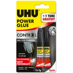 UHU Colle instantanée POWER GLUE liquide Control, 3 g