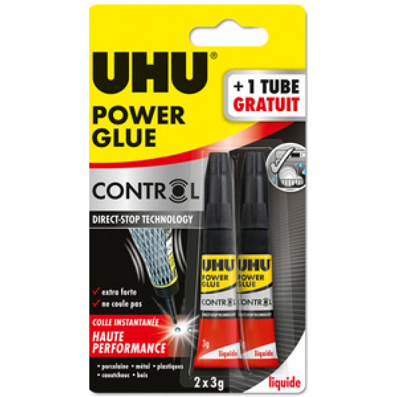 UHU Colle instantanée POWER GLUE liquide Control, 3 g