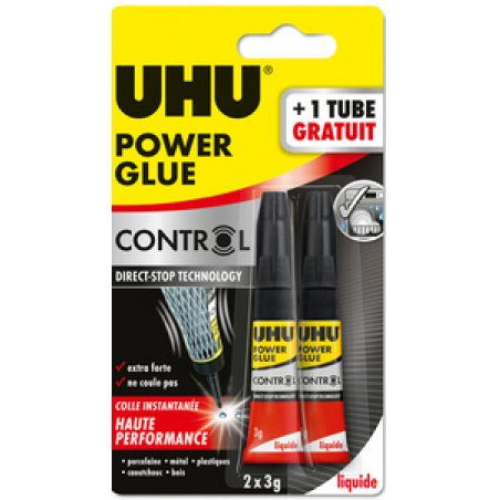 UHU Colle instantanée POWER GLUE liquide Control, 3 g