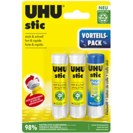 UHU Pack économique Bâtons de colle stic et stic Magic