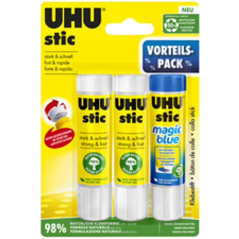 UHU Pack économique Bâtons de colle stic et stic Magic