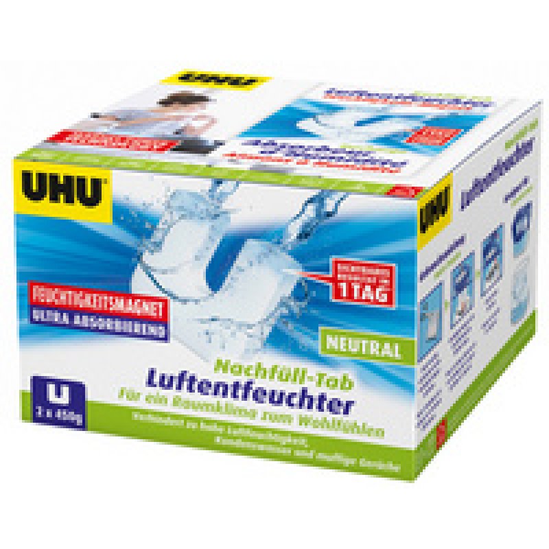 UHU Absorbeur d'humidité à aimant à humidité, 2 x 450 g