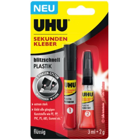 UHU Colle instantanée blitzschnell PLASTIK, 3 ml 2 g