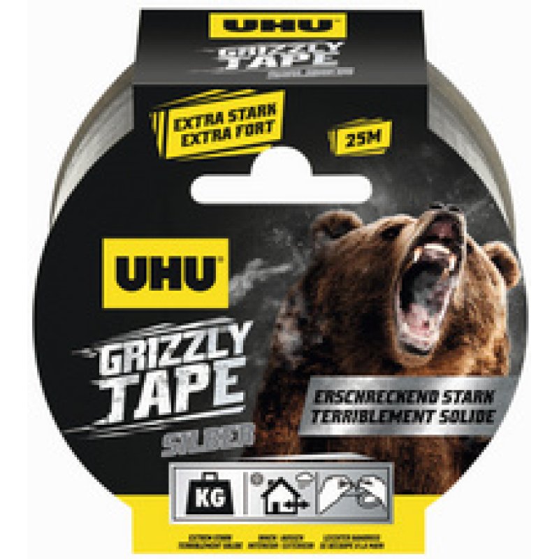 UHU Ruban adhésif toilé en PE GRIZZLY TAPE, 49 mm x 10 m