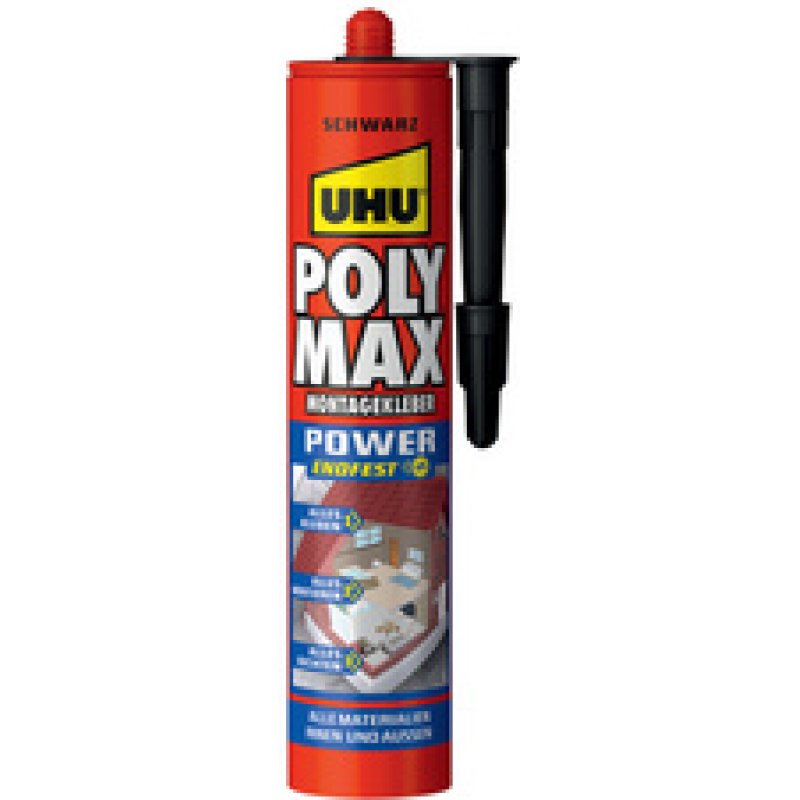UHU Colle de montage POLYMAX POWER prise rapide, 425 g, gris