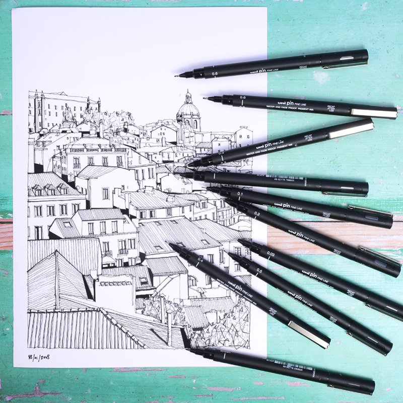 Uni-Ball Pin 1.0 fineliner Black 1 pc(s)