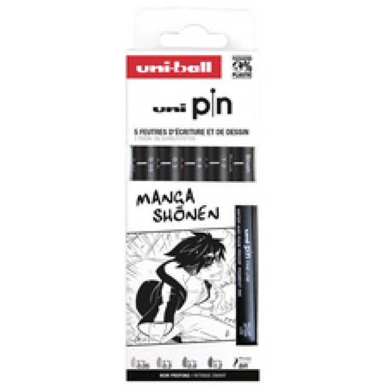 uni-ball Feutre technique PIN "Manga Shonen" PF, set de 5