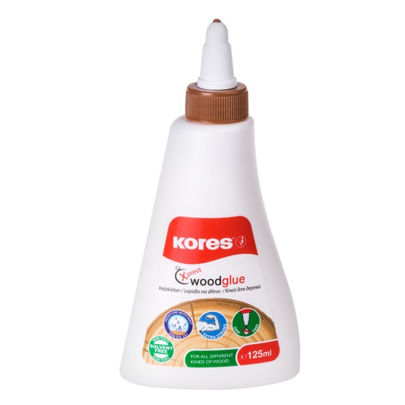 Kores Colle à bois "XPRESS WOOD-GLUE", 125 ml, blanc