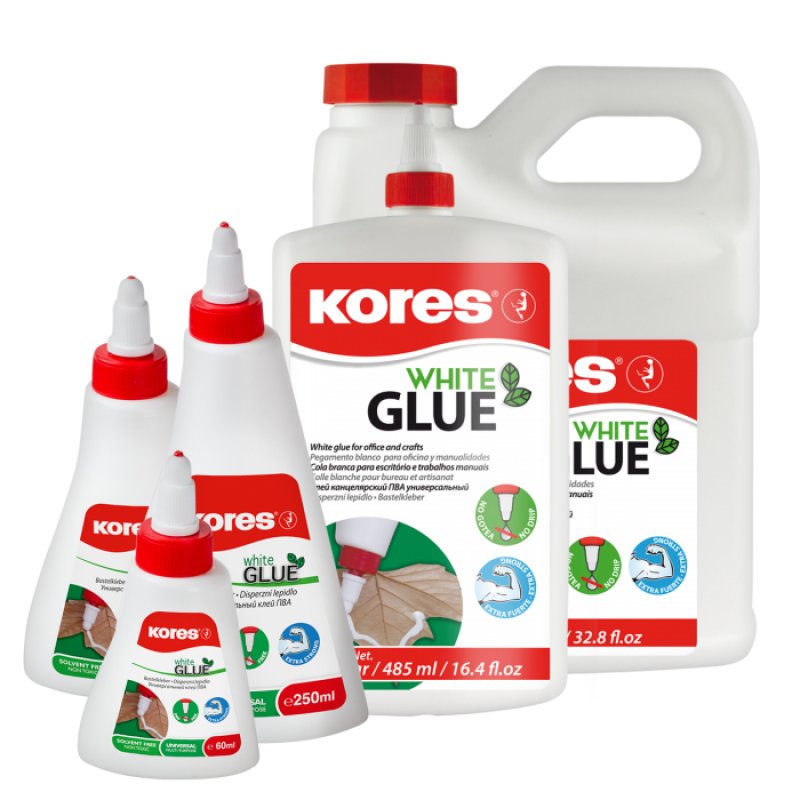 Kores Colle de bricolage "whiteGLUE", sans solvant, 250 g